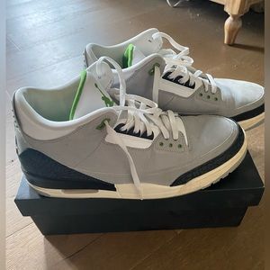 Air jordan 3 retro chlorophyll, men's size 14